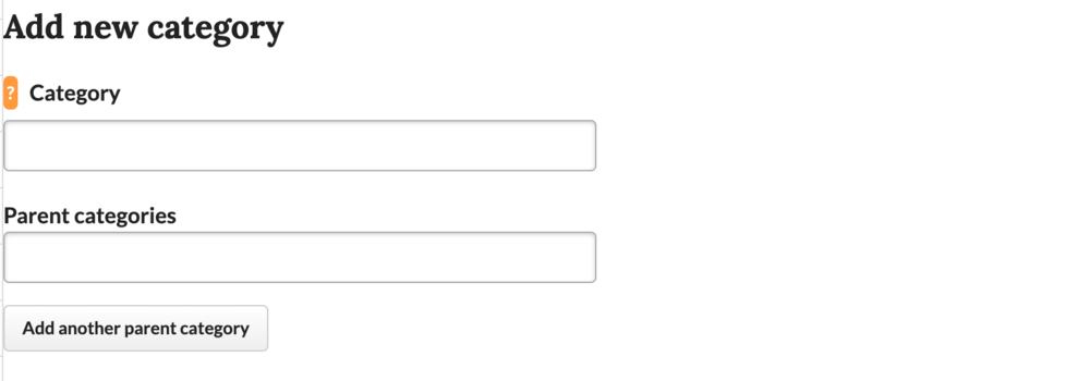 Categories can be grouped under parent categories